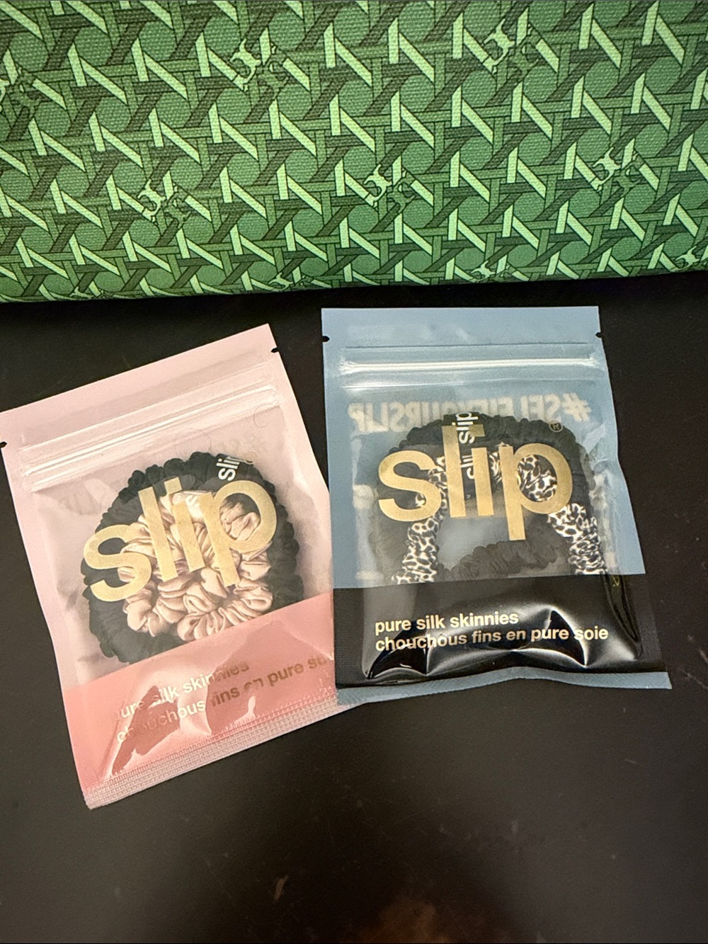slip Pure Silk Skinnies Duo: Pink, 2 black & leopard